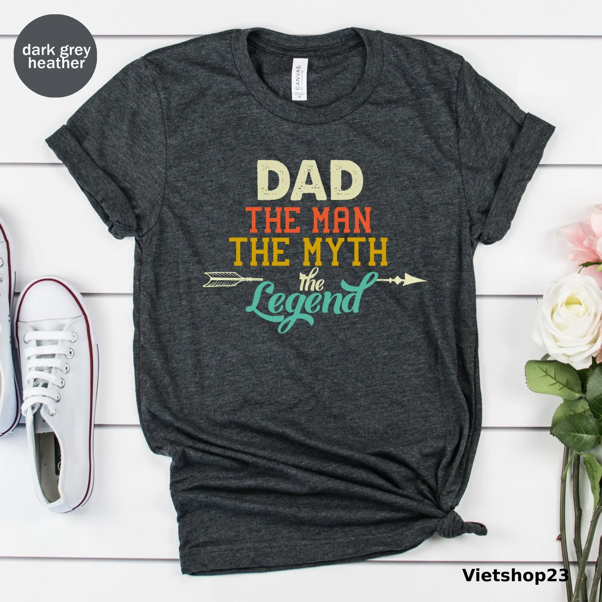 Dad The Man Myth Legend T Shirt For New Grandpa Father'S Day