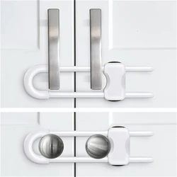 2pcs U-shape Baby Safety Lock Sliding Cabinet Locks For Baby Security Protection Baby Safety Lock For Home Cupboard Fridge Doors