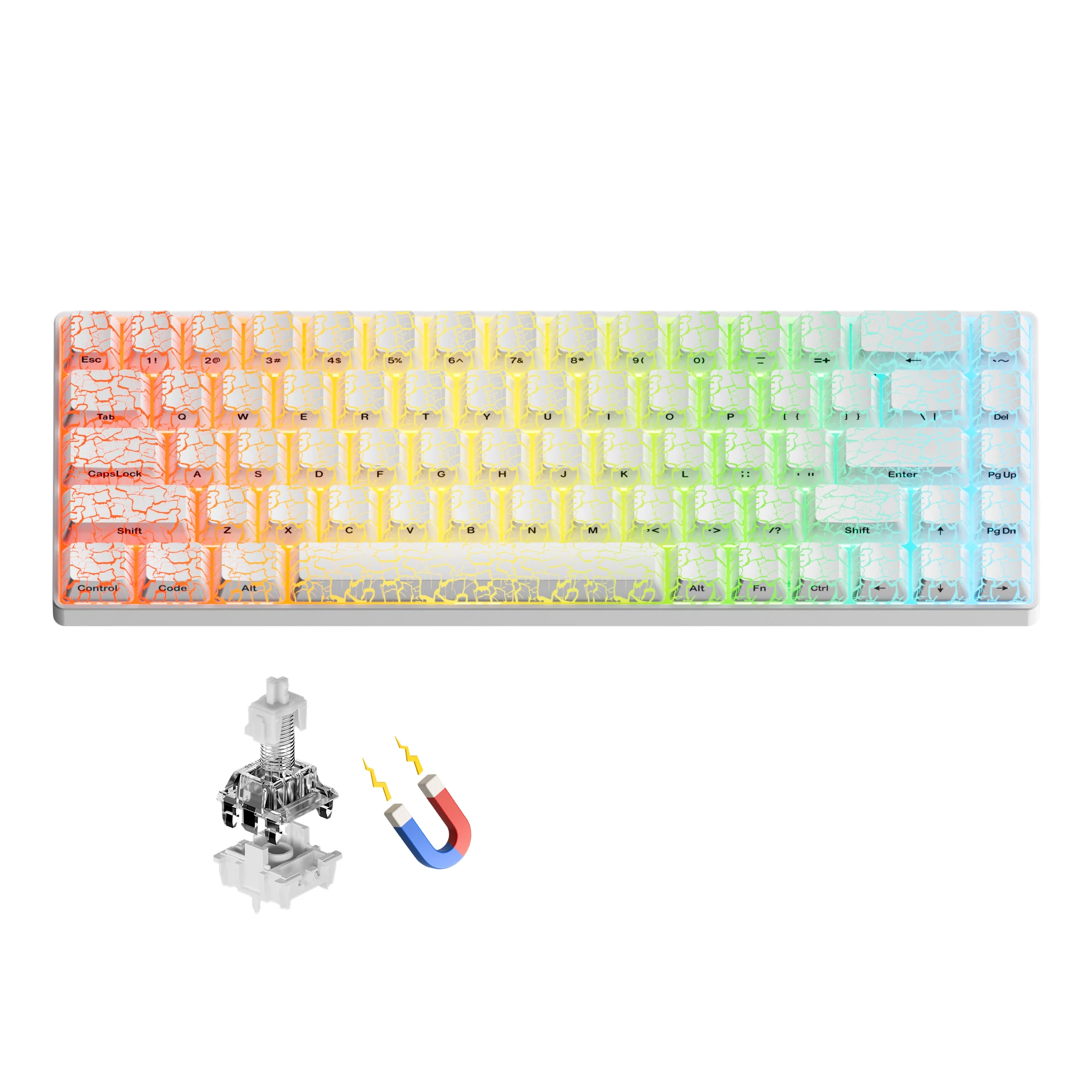 XVX HE68 68% Rapid Trigger Hall Effect Wired Magnetic Gaming Keyboard