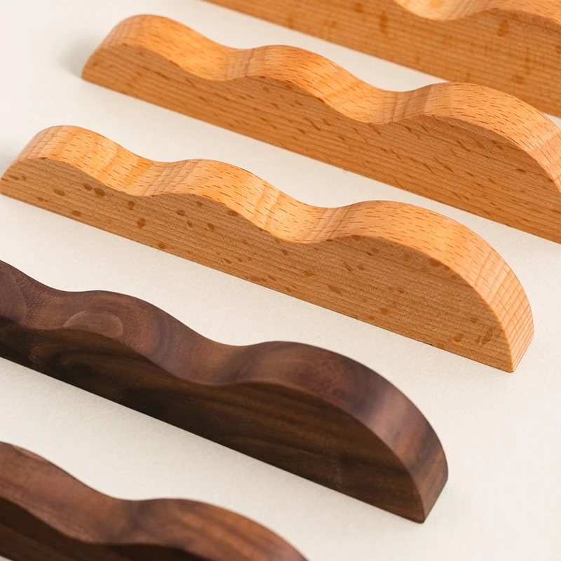 Holzgriffe Natürliche Küchenmöbel Holzgriff Massivholzgriffe für Schränke und Schubladen Kleiderschrank Kommode Garderobe Griffe – Detail 4