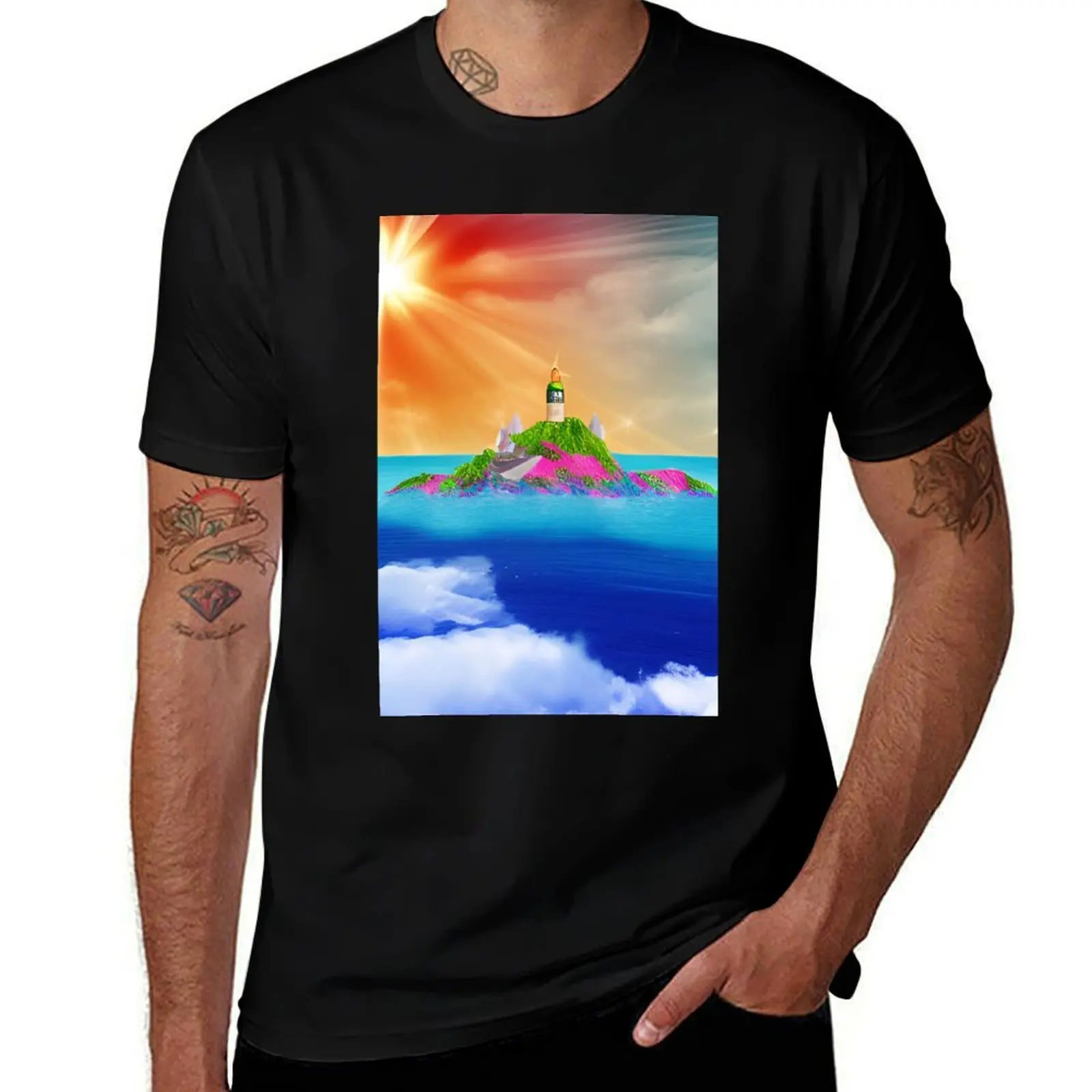 

Футболка Light-House, футболки с аниме, модные рубашки, дизайнерские рубашки, большие размеры, мужские забавные футболки