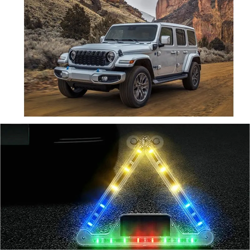 1x Car Accessories Solar LED Strobe Police Lights For jeep  Wrangler 4xe Gladiator Avenger Grand Wagoneer Wagoneer