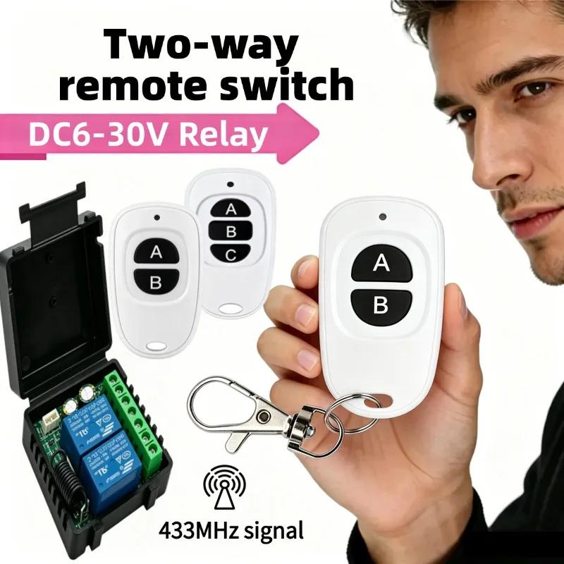 10A Relay Receiver Mini Module Remote Control f 433Mhz Universal Gate Remote Control Switch DC 12V or Gate LED Garage Door