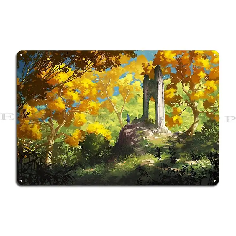 Yellow Ruins Metal Sign Iron Plaques Wall Decor Designing Cinema Tin Sign Poster