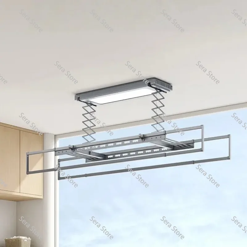 Household Electric Lifting Clothes Drying Rack with Fan Intelligent Retractable Hanging Laundry Air Dryer