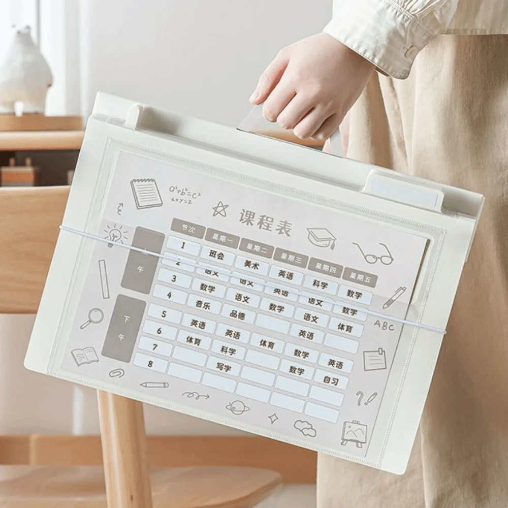 Portable Wall Hanging File Organizers A4 Large Capacity Expanding File Folder Wear Resistant Letter Size