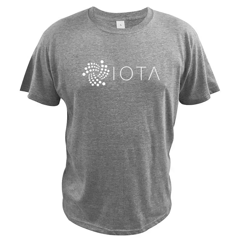 Cryptocurrency Logo Classic Men's Short Sleeved Tee Tops For Traders Investors 100% Cotton IOTA MIOTA Crypto Coin T-Shirt