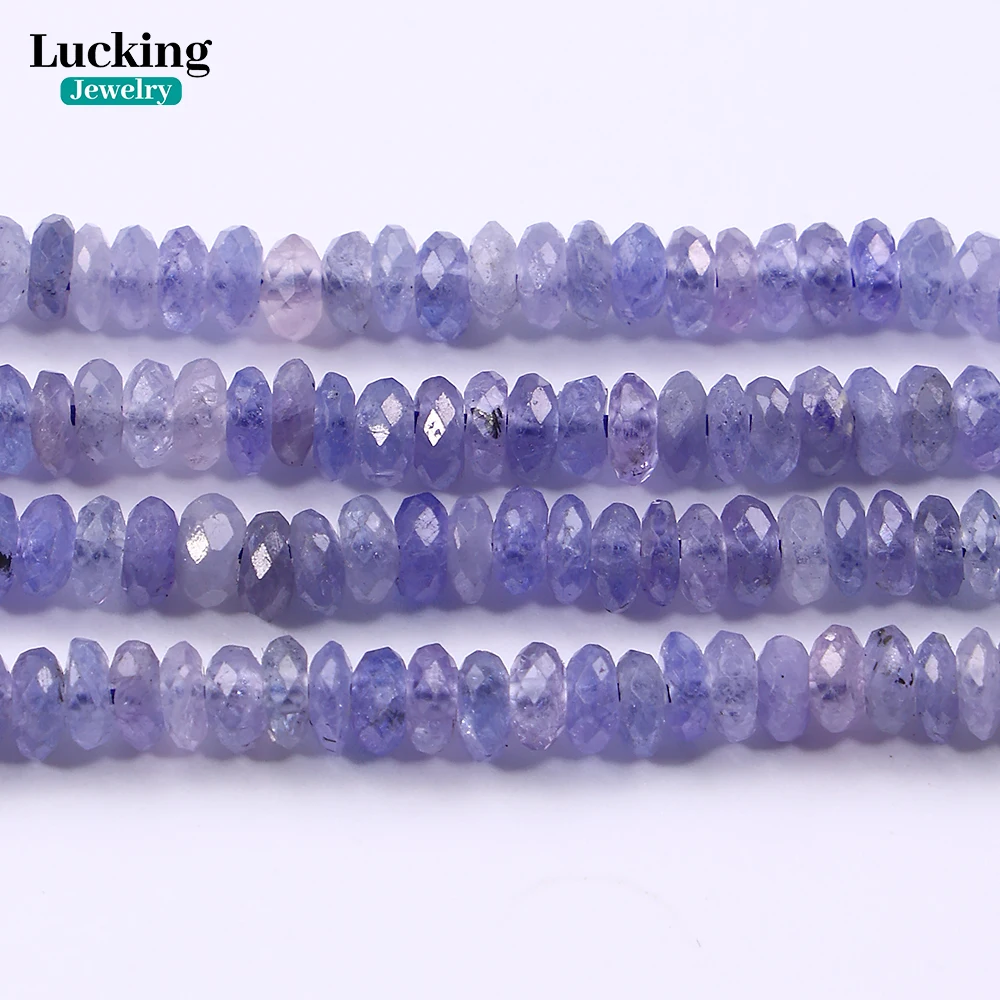 

A+ Natural Tanzanite Rondelle Faceted Beads - December Birthstone for Jewelry Making, Healing Grids, Collector Supplies