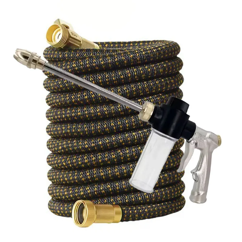 

Волшебный удлинительный садовый шланг, регулируемый пистолет для мойки автомобилей под высоким давлением, садовый шланг, используемый для полива и уборки.