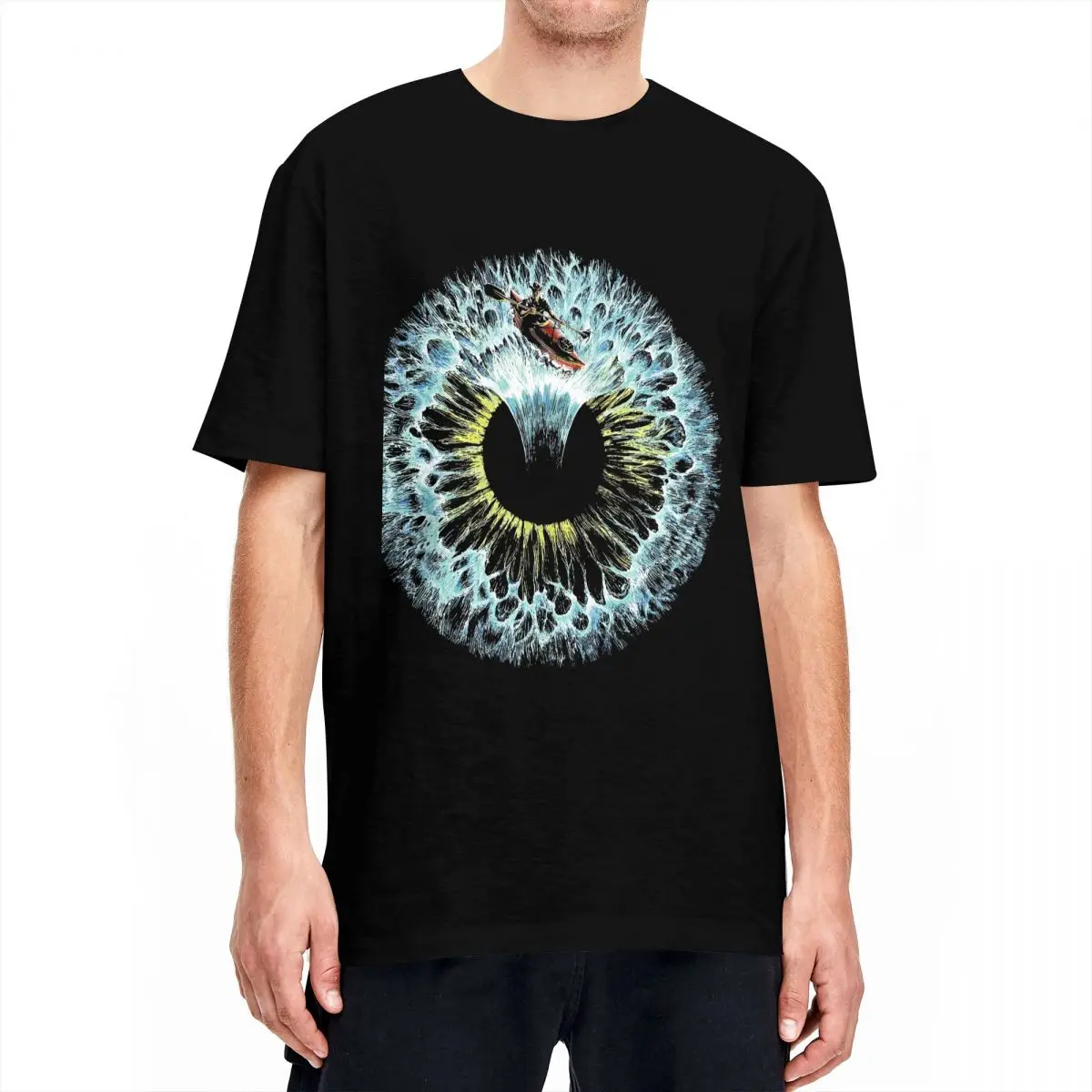 Lost In Your Eye T-Shirt Men Aquatic Y2K Fun Pure Cotton T Shirts Summer Round Neck Hippie Tees Design Plus Size Clothing