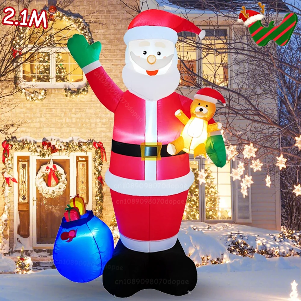 عيد الميلاد نفخ سانتا كلوز والهدايا المدمج في أضواء LED مناسبة للداخلية في الهواء الطلق حديقة الحديقة عطلة الطرف الديكور
