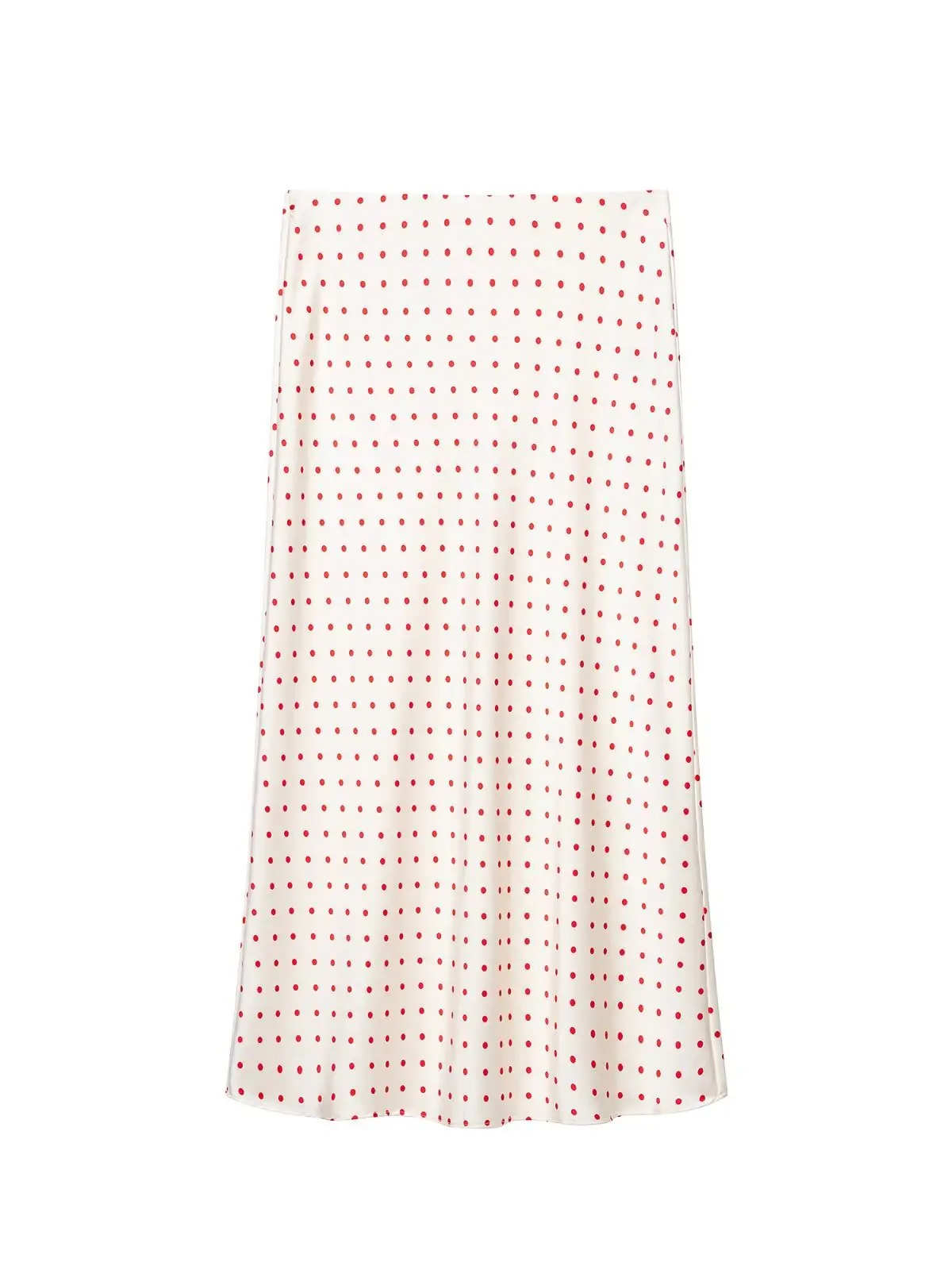 Elegant Floral Print A-Line Midi Skirt High Waist Silk Satin Feel Polyester Fiber Zipper Design Ladies Fashion Summer Skirt