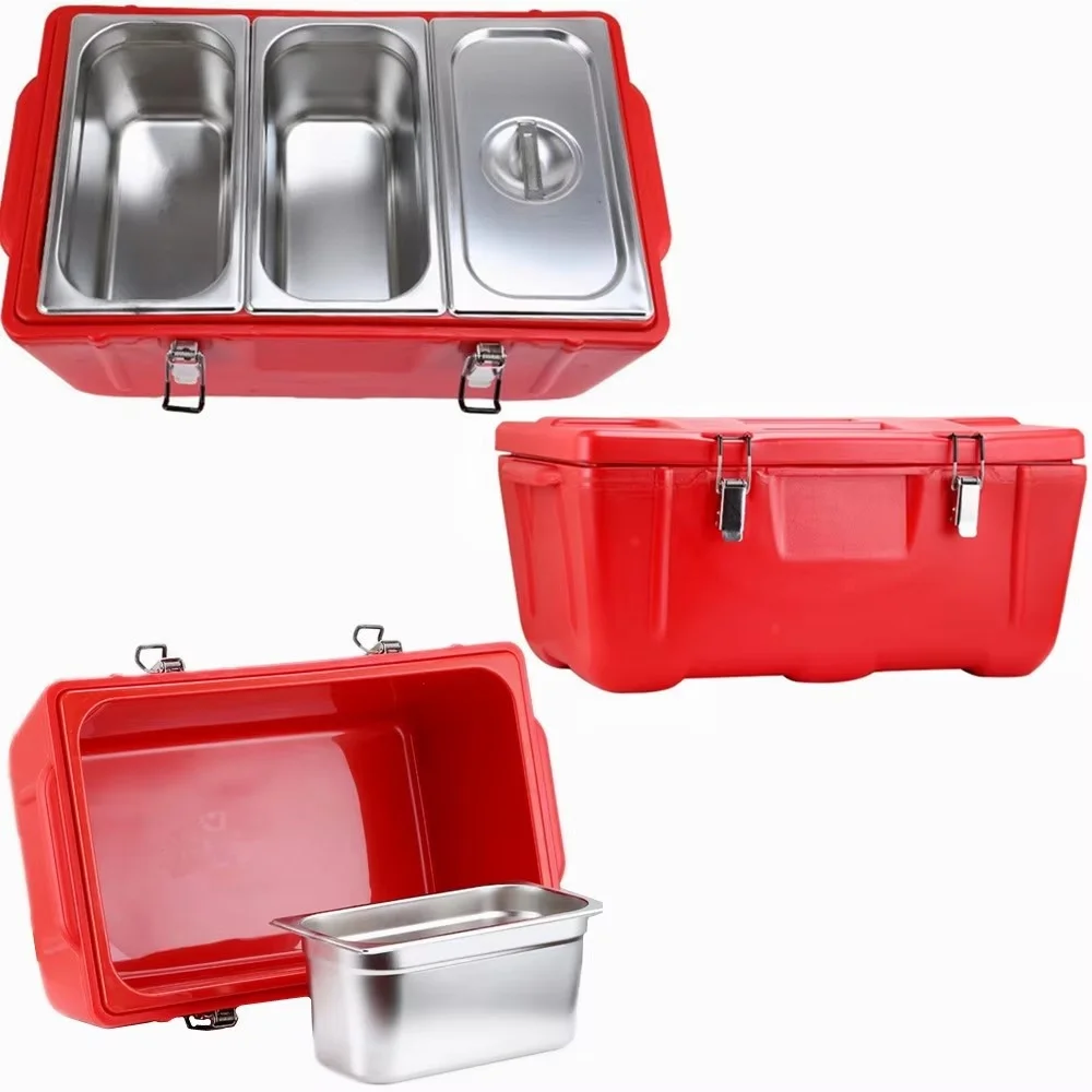 Food Container Picnic Freezer Box Large Double Insulated Bucket Rectangular Storage Box 3PCS Set 20-35l Injection Molding