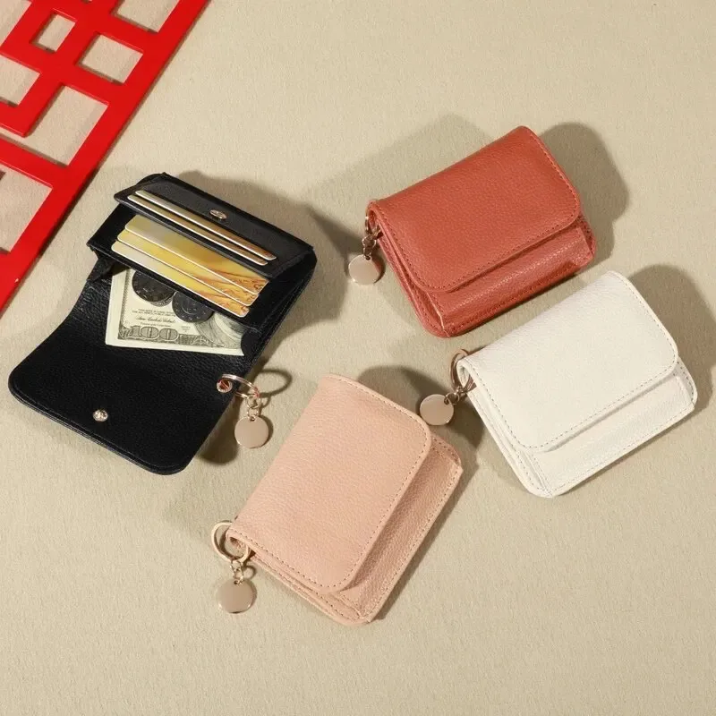 Vintage Solid Color Short Wallet, Portable Bifold Coin Purse, Women's Credit Card Holder