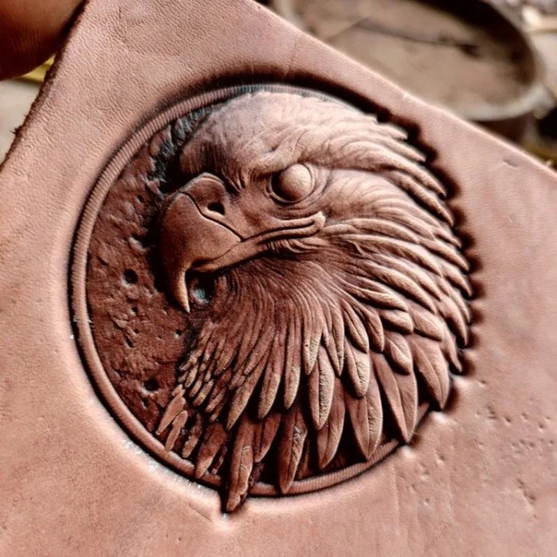

Industrial 78mm Eagle Embossing Die , Solid Aluminum Leather Stamp Mold , Biker Style 3D Pattern For Leathercraft, Bag Making