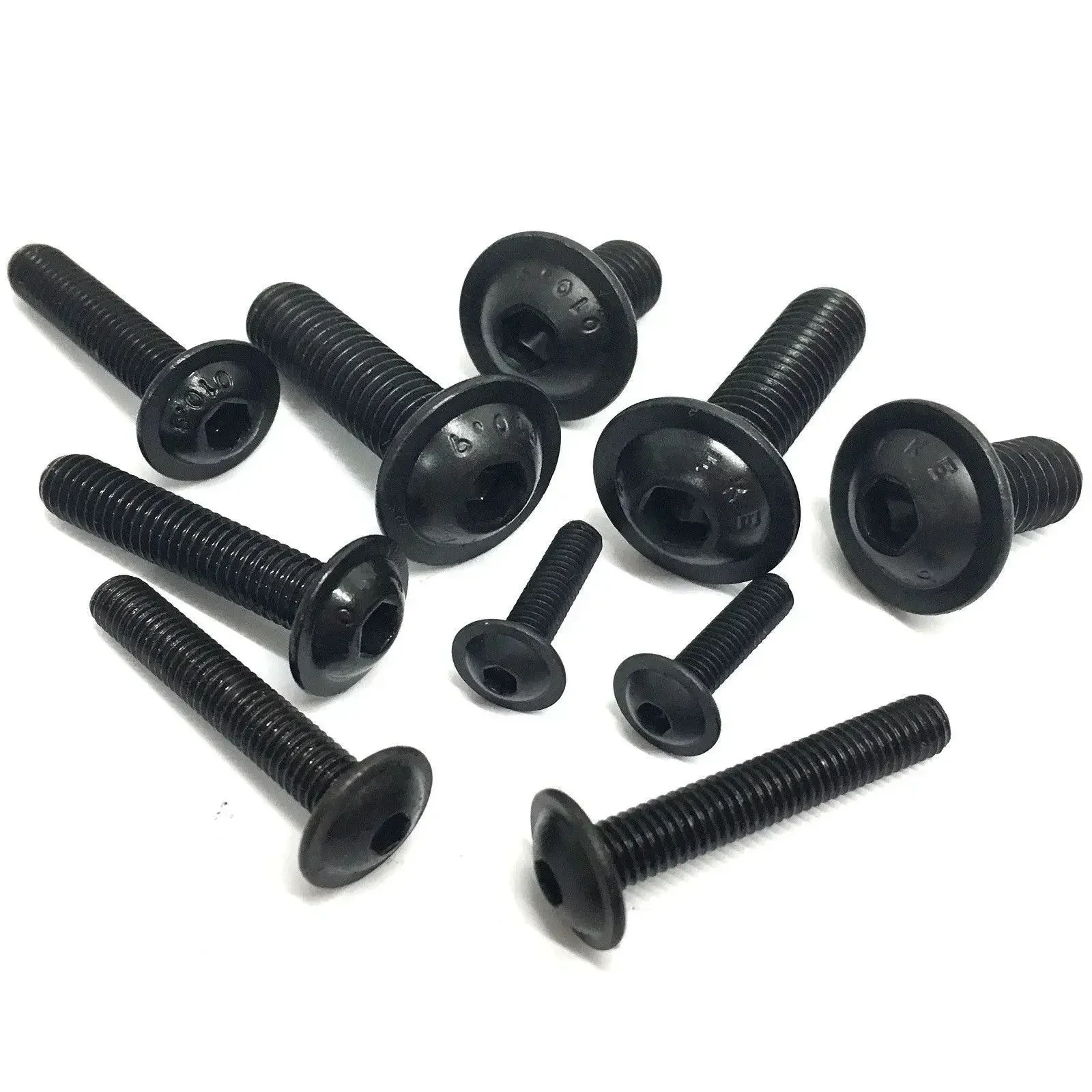 

60pcs M4 M5 M6 Socket Flange Button Head Screws High Tensile Black Allen Bolts GB7380.8-20mm 16mm 12mm 10mm 10.9