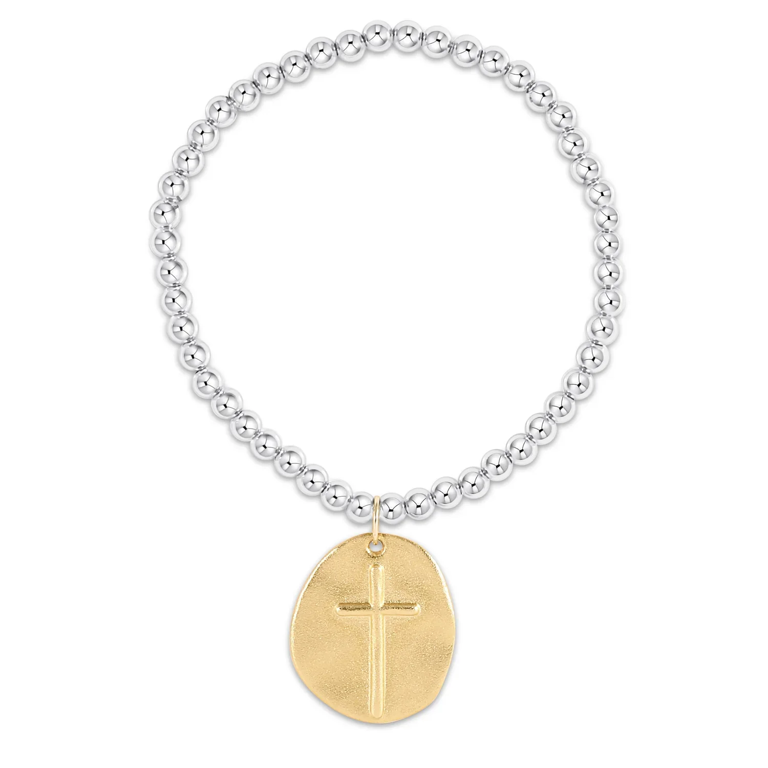 

YEEVAA Classic Silver Mixed Metal 4mm Bead Bracelet - Inspire Gold Charm, Fashion Jewelry Gift for Women