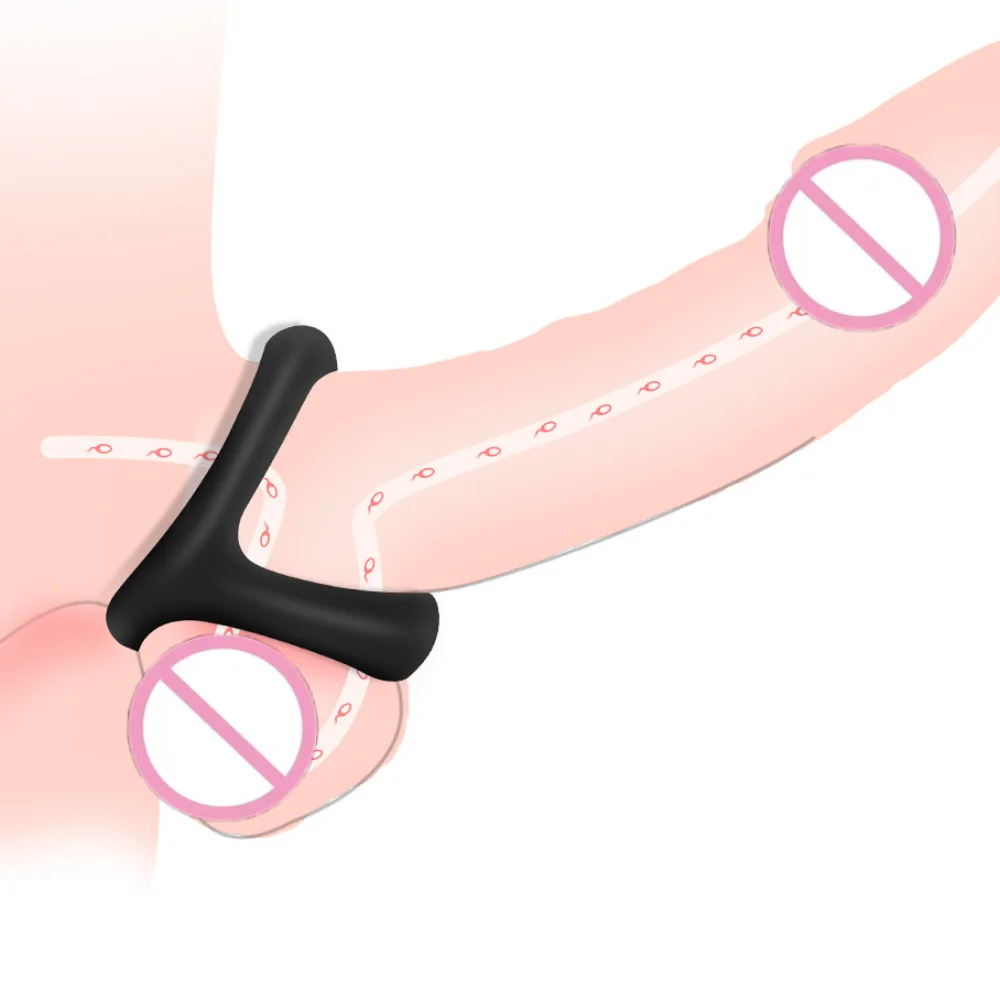 Silicone Penis Ring Soft Long Lasting Firm Enhanced Erection Triangular Penis Ring with Massage Beads Male Delayed Ejaculation