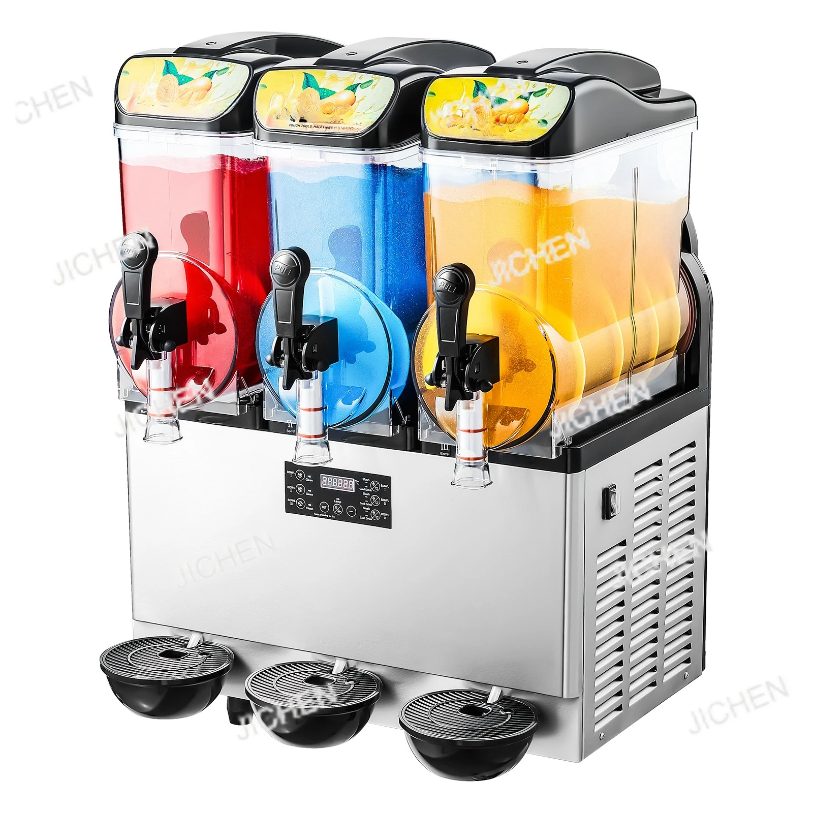 

15L Commercial Frozen Drink Maker Triple Tank Slushy Machine Slushie Maker for Home Party Restaurants Cafe Bars