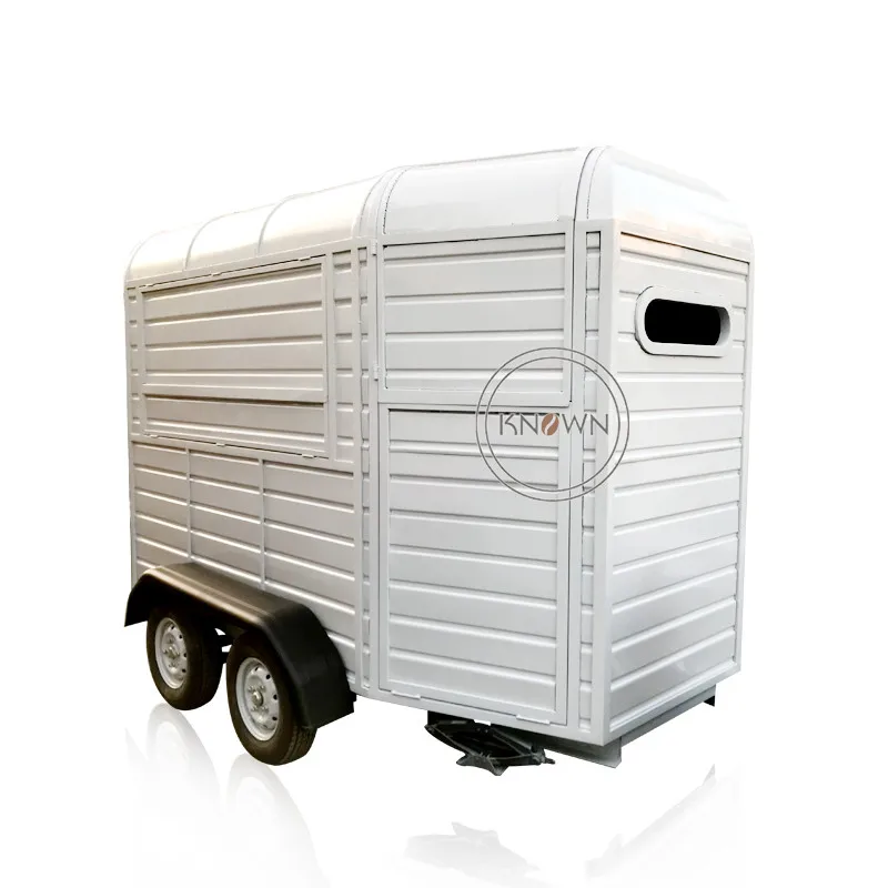 White Color Concession Ice Cream Trailer Mobile Fast Food Cart Pizza Vending Kiosk Vintage Truck for Sale