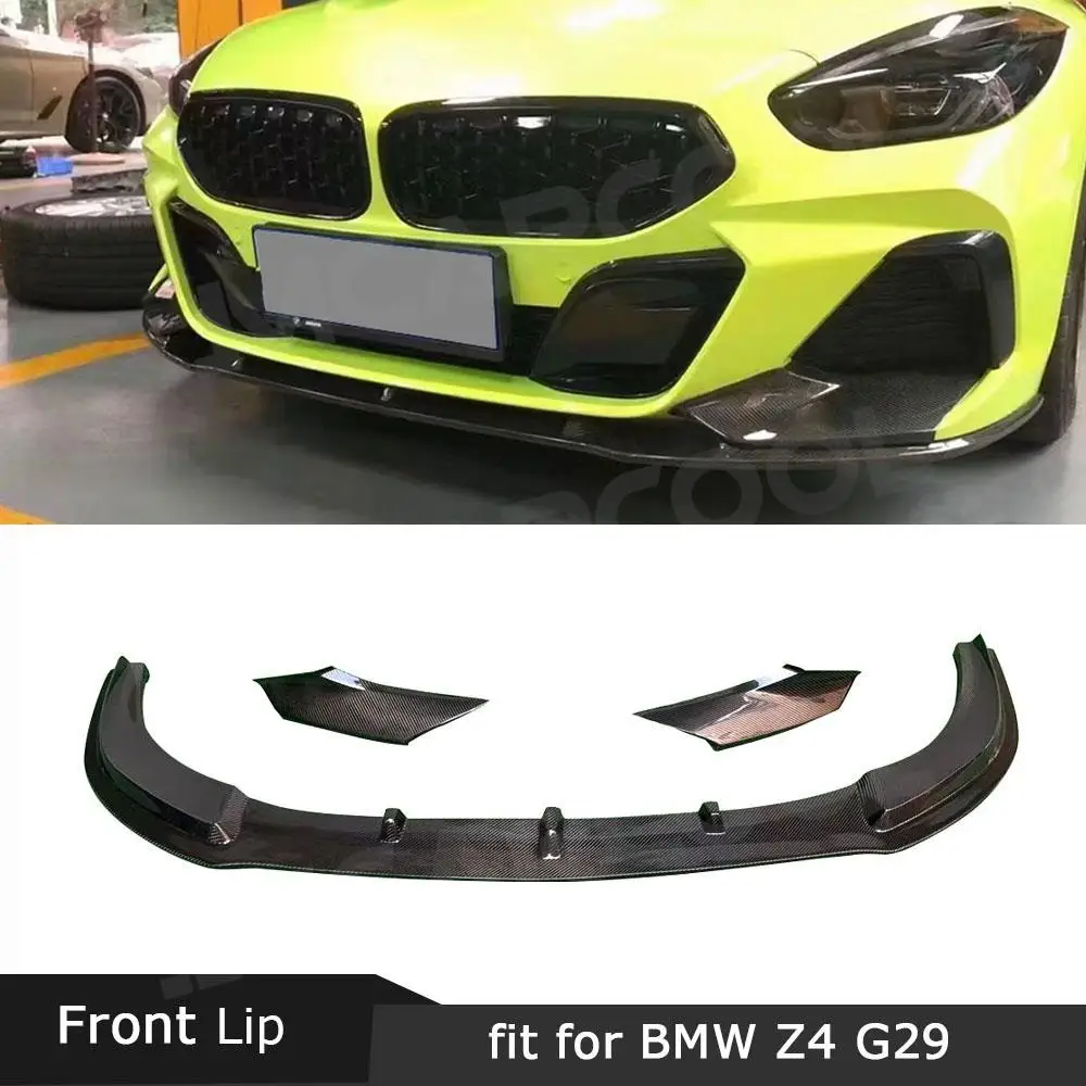 

JMCARCOOL Carbon Fiber Front Lip Splitters Covers For BMW Z4 G29 M Sport 2019 2020 2021 Head Bumper Extension Chin Spoiler