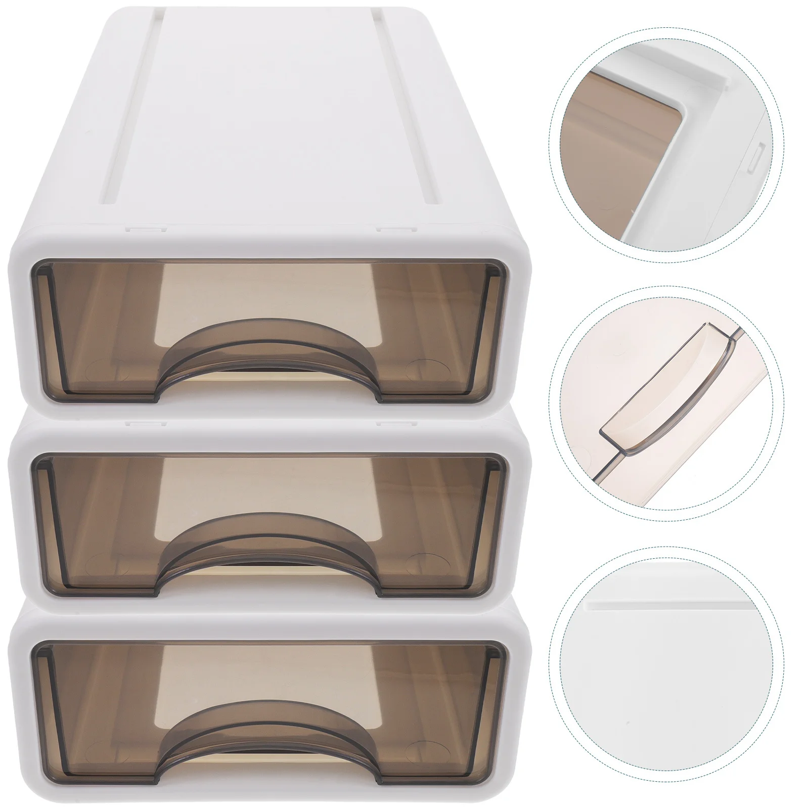 

3pcs Drawer Style Storage Case Stackable Desktop Organizer For Cosmetics Jewelry Makeup Lipstick Nail Polish Small Drawer