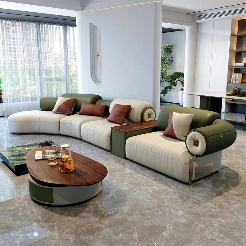 #Italian Modern Luxury Fabric Sponge Filled Sectional Sofa Minimalist Modular for Custom Villa Apartment Living Room Series