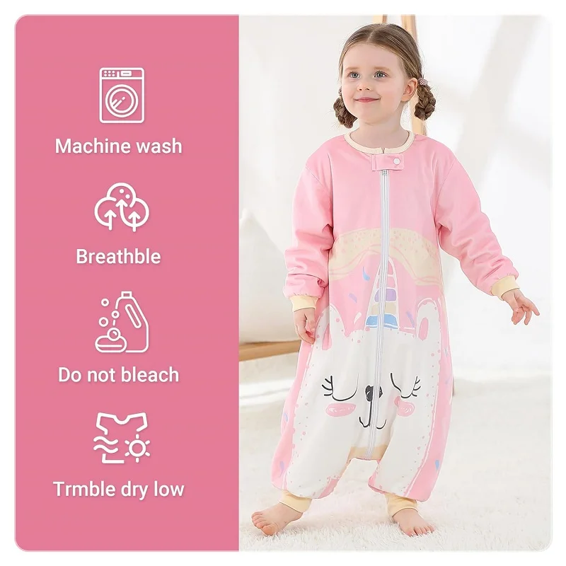 Michley Halloween Uil Cartoon Slaapzak Zak Slaapzak Swaddle Lange Mouw Nachtkleding Draagbare Deken Voor Meisjes Jongens 1-6 Jaar