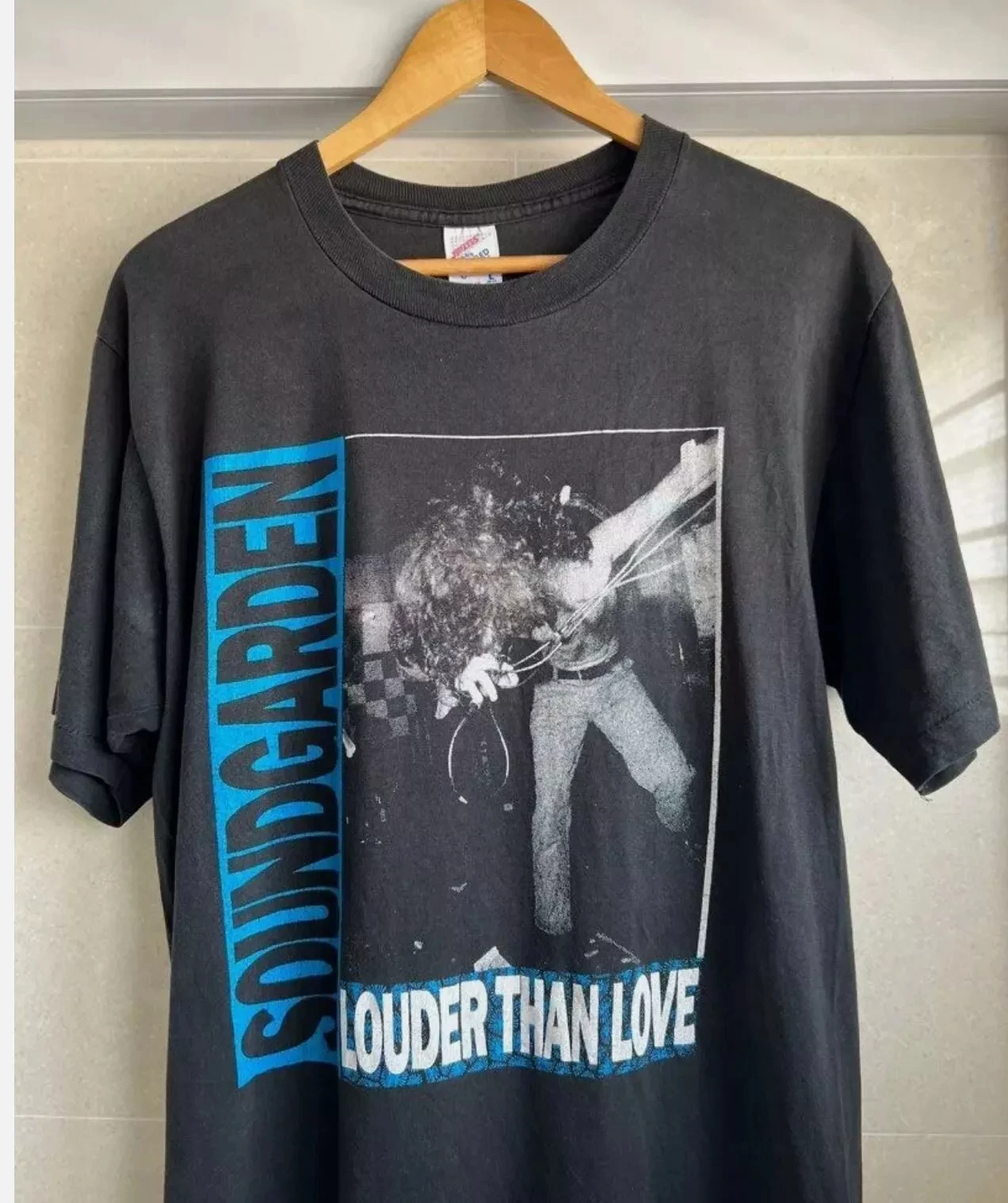 Soundgarden 2014 Band Tour algodón negro Unisex camiseta reimpresión Unisex camiseta gráfica camisa de manga corta Unisex hombres mujeres verano