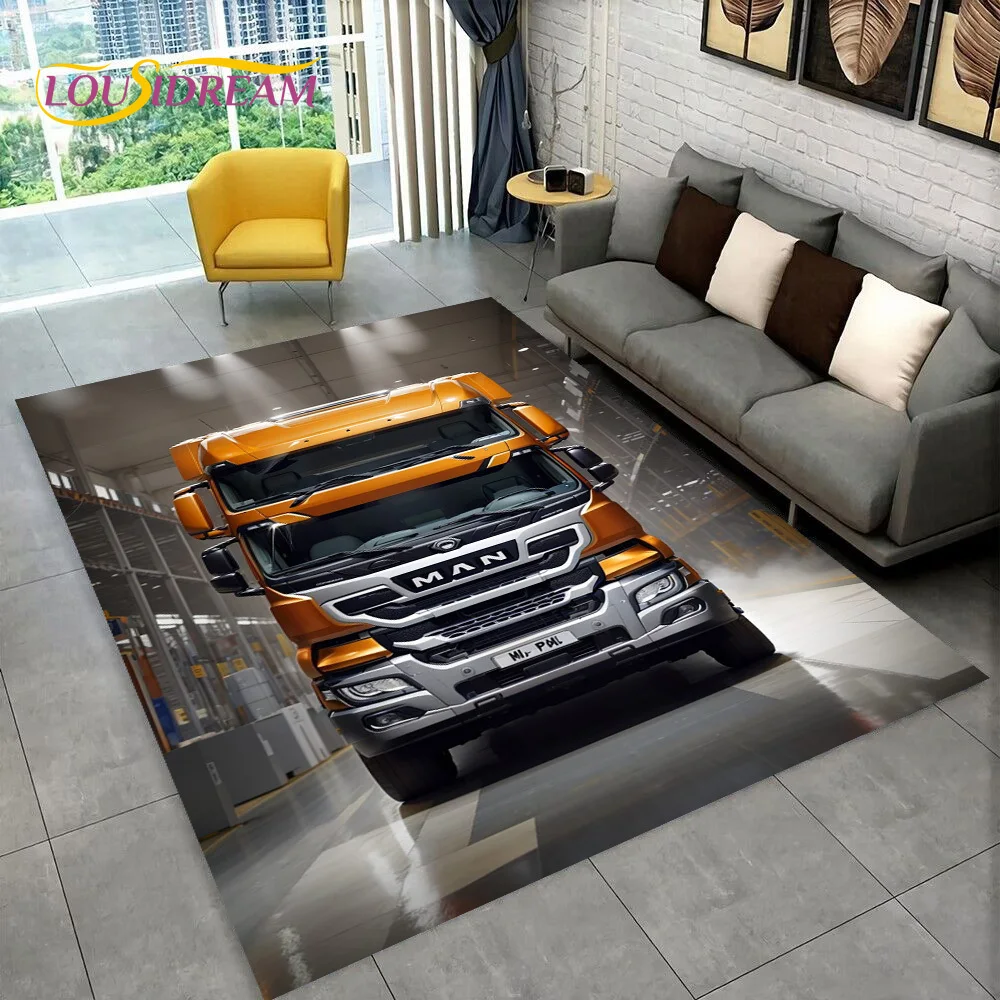 Latest MAN Truck Lorry 3D Printing Rug Carpet for Living Room Bedroom Home Decor,Floor Mat Non-slip Decoration for Sofa Doormat