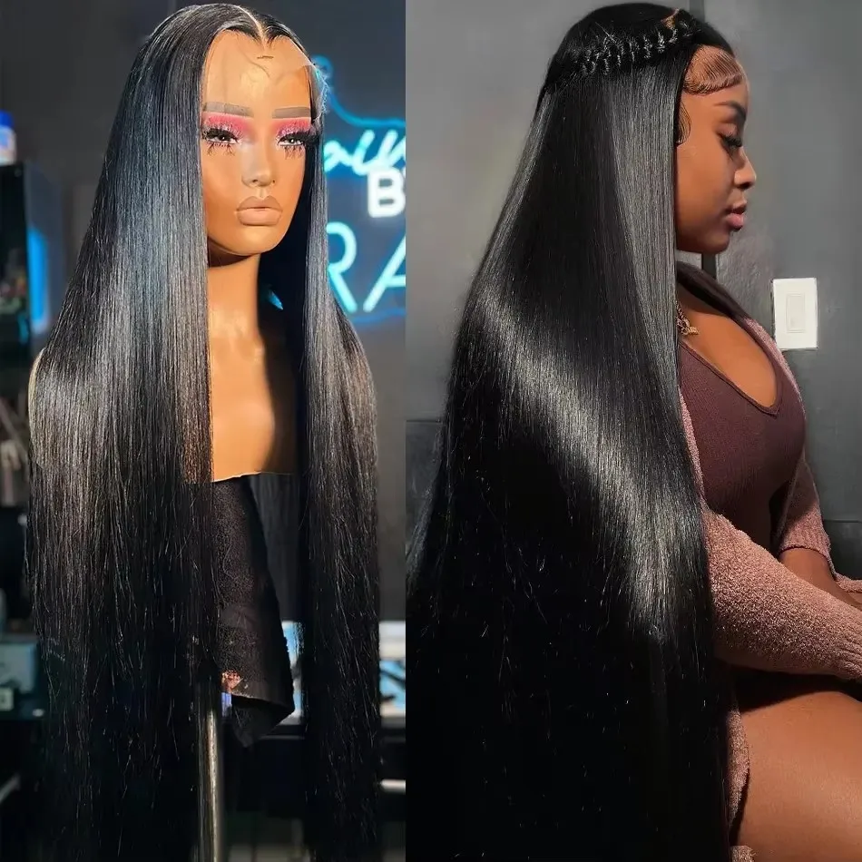 

13x4 13x6 HD Lace Frontal Wig Straight Lace Front Human Hair Wig Brazilian 30 32 Inch Transparent Bone Straight Human Hair Wigs
