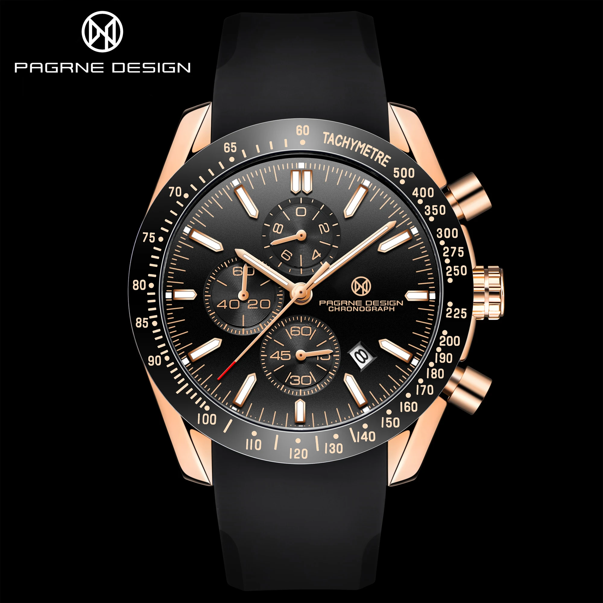 

PAGRNE DESIGN 30M Men's Quartz Watch Sports Alloy Waterproof Automatic Chronometer PG5140 Fashion Clock Reloj Hombre