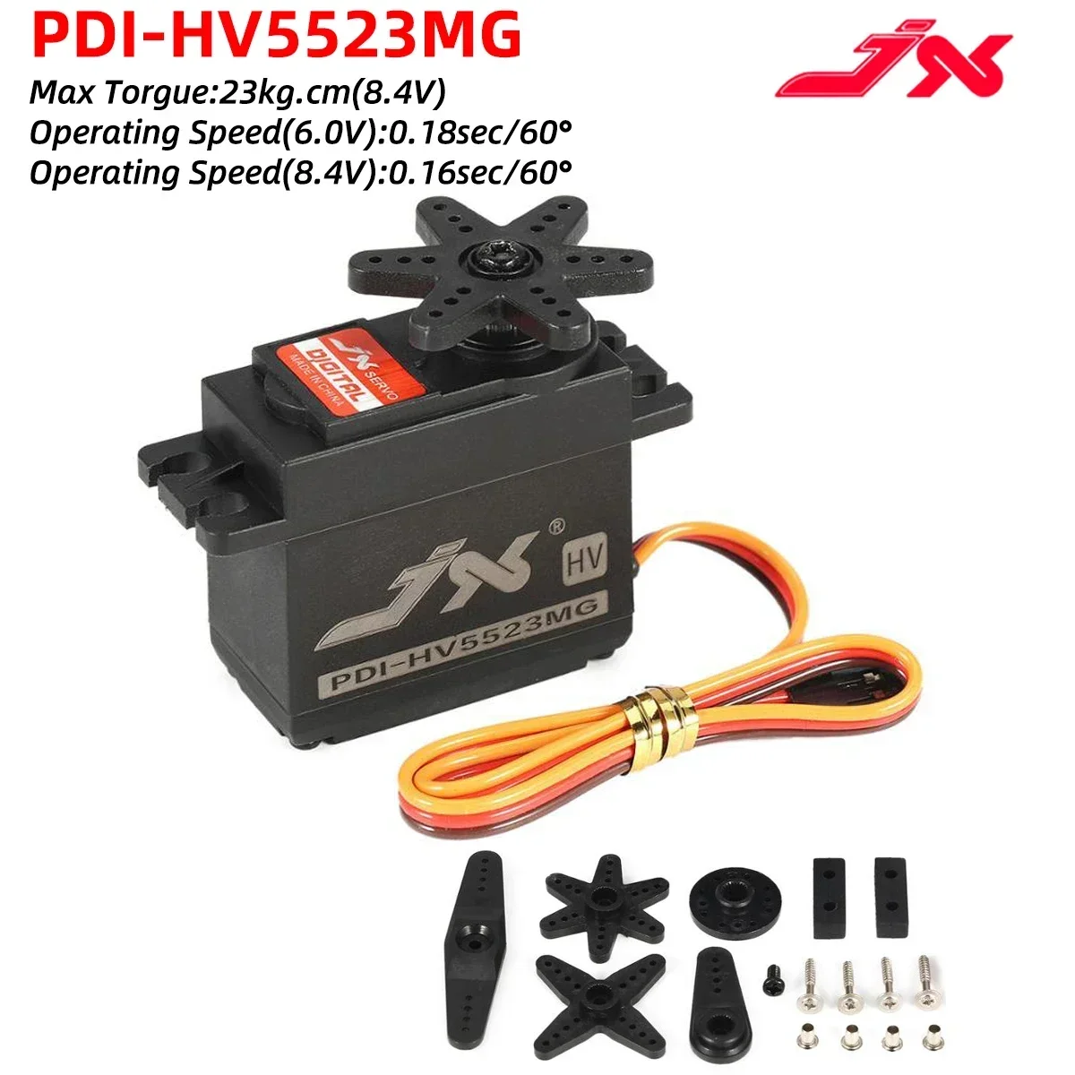 JX Servo PDI-HV5523MG 23kg HV 8.4V 0.16 Sec Metal Gear Digitale Servo voor 1/8 1/10 RC Auto vliegtuig Vliegtuigen Robot DIY Onderdelen Wltoys