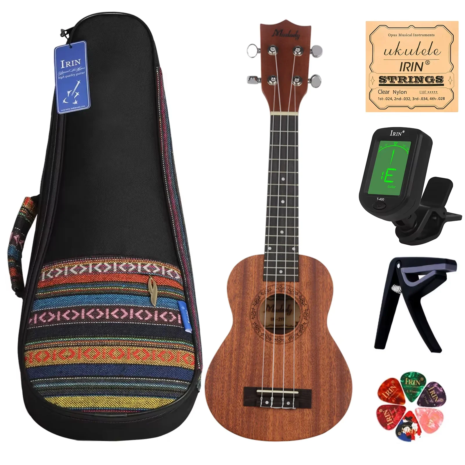 

IRIN 21 Inch Ukulele Mini Guitar Four String Walnut Ukulele Plucked Instrument Beginner Practice Professional Ukulele With Yuner