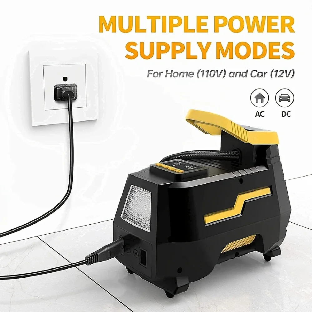 Portable Air Compressor AC/DC 2-in-1 Tire Inflator 110V-230V Air Pump For Car Tires W/Auto Shut-Off for Car Motorcycle Bicycle