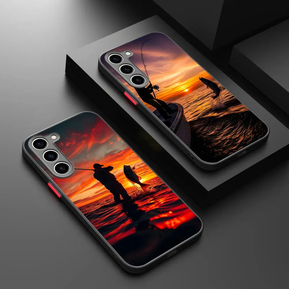 Phone Case for Samsung Galaxy A06 A07 A10s A20 A30 A50 A03s A30s A10 A02s A05s A13 A12 A11 Matte Frosted Cover Sea Lure fishing