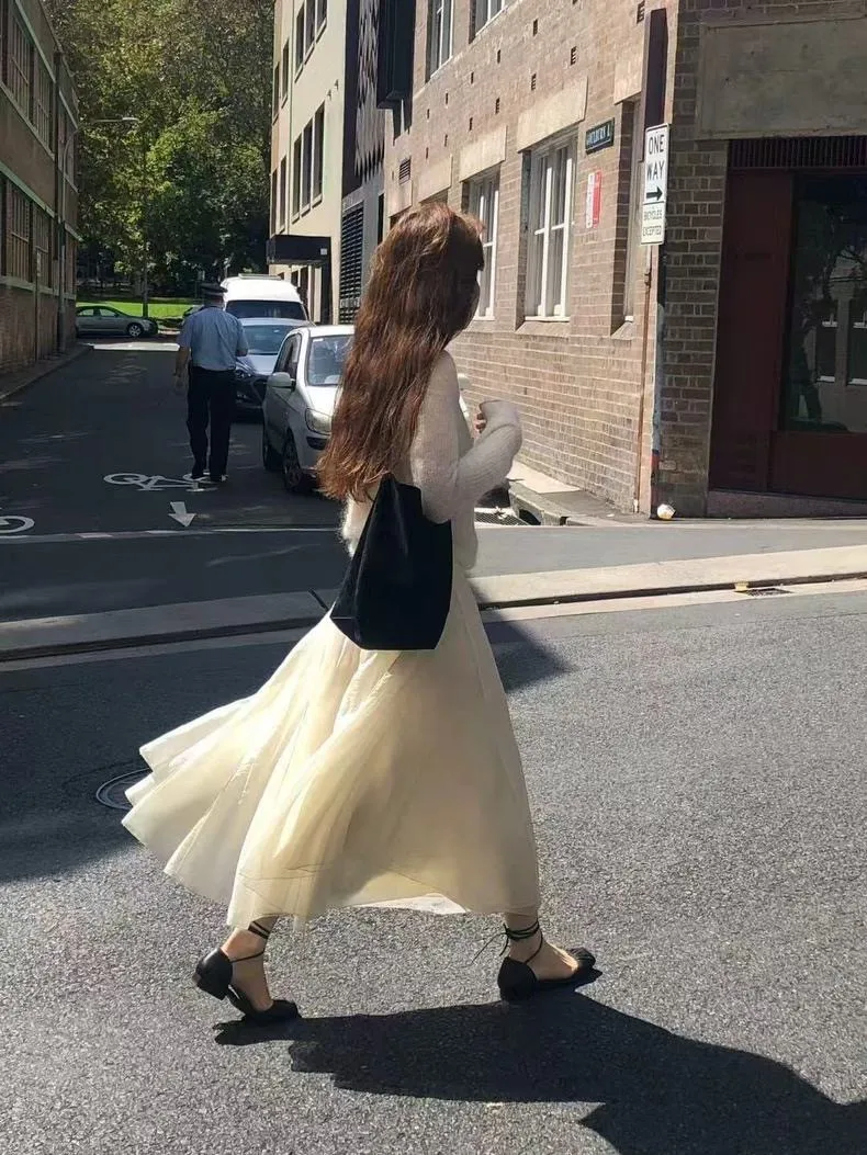 

Повседневная юбка-макси А-силуэта Ele Casual Color Blo, стройнящая миди-юбка Smoid с высокой талией, плиссированная, из полиэстера, летняя