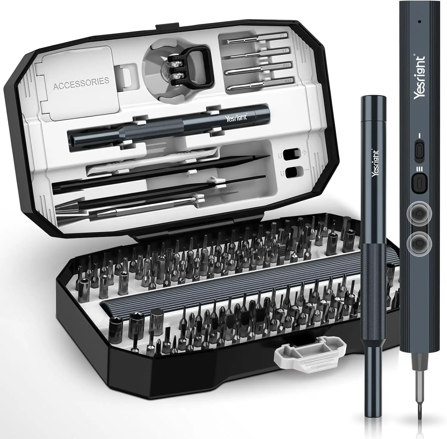 

Мини-электрический набор отверток с 155 насадками, беспроводной, 3 настройки крутящего момента до 5 Н·м для ремонта телефонов, компьютеров и часов