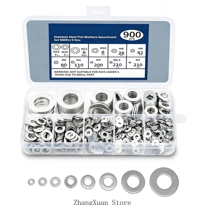 Sortiment an Flachscheiben-Hardware zur Lastverteilung an Schrauben 3XUF – Detail 2