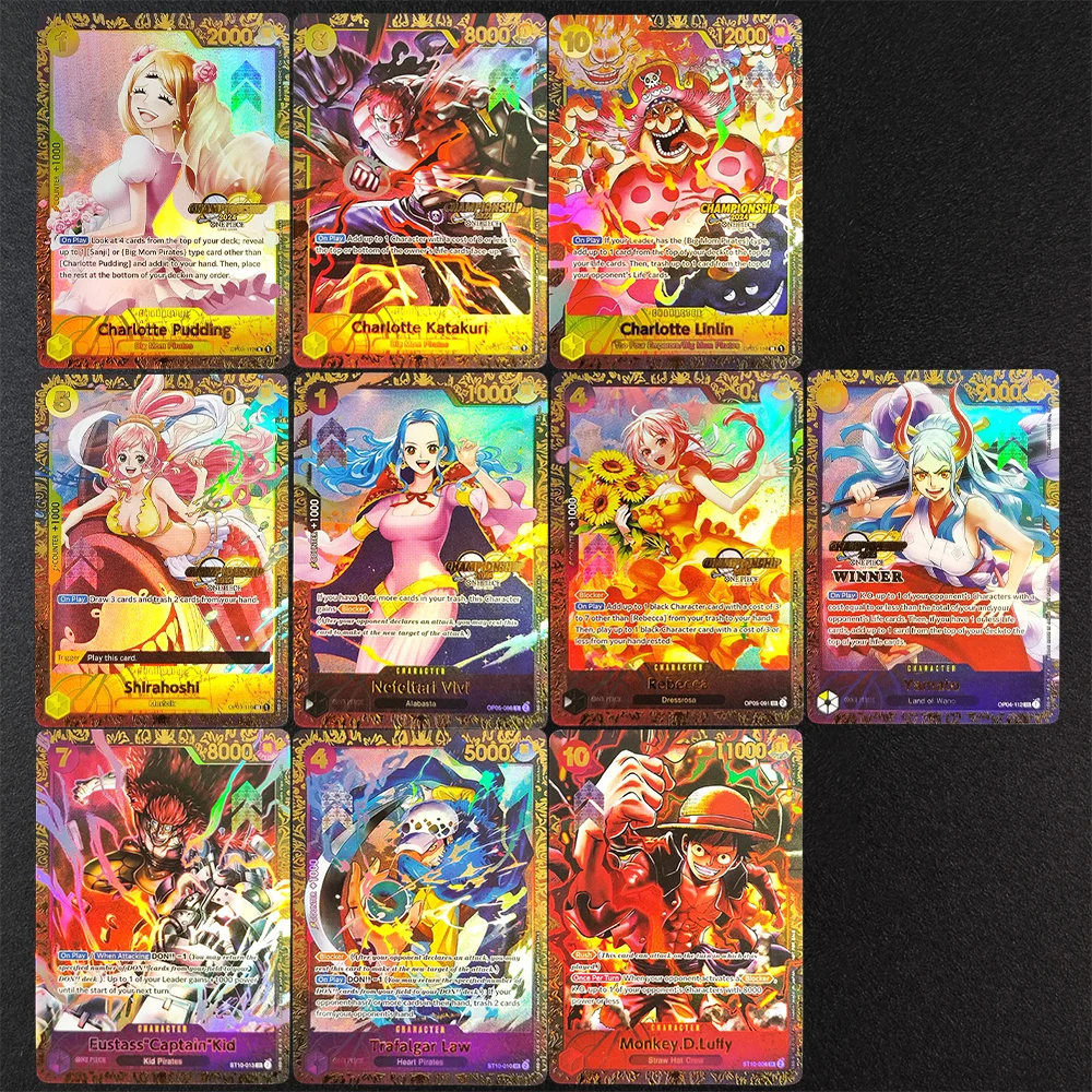 

Набор для самостоятельной сборки (DIY) коллекционных карт One Piece OPCG на английском языке: Виви, Линлин, Катакури, Пудинг, Ширахоши, Ребекка, Ямато, Луффи, Лоу. Чемпионат 2024. Карточная игра.