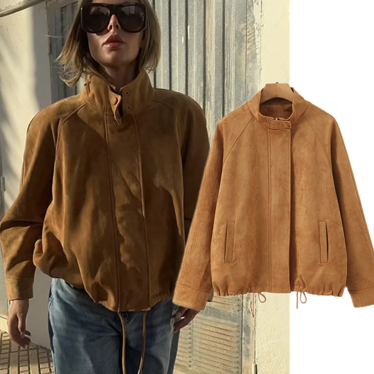 

Maxdutti минималистичная замшевая зимняя куртка Ins Fashion Blogger винтажное свободное пальто женская куртка женская одежда топы