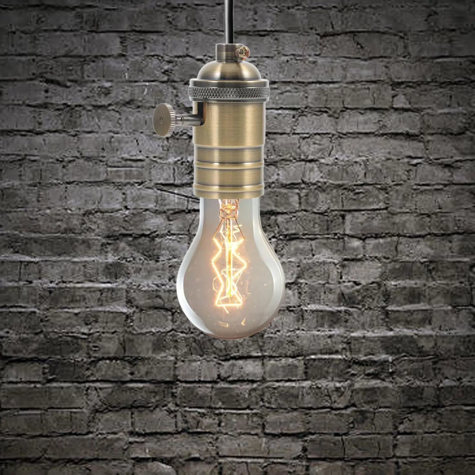 

Lamp Socket Replacement with Switch Knob Thread Base Vintage Multifunction Replacement Pendant Lamp Holder Light Bulb Sockets