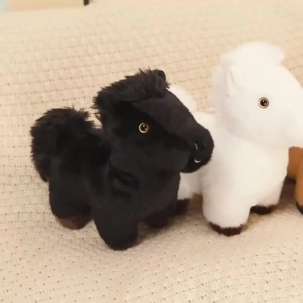 Symulacja Kucyka Pluszowa Lalka Długa Grzywa Stojący Koń Pluszowy Brelok Uroczy Wypchany Ogon Kreskówkowy Koń Pluszowa Zabawka