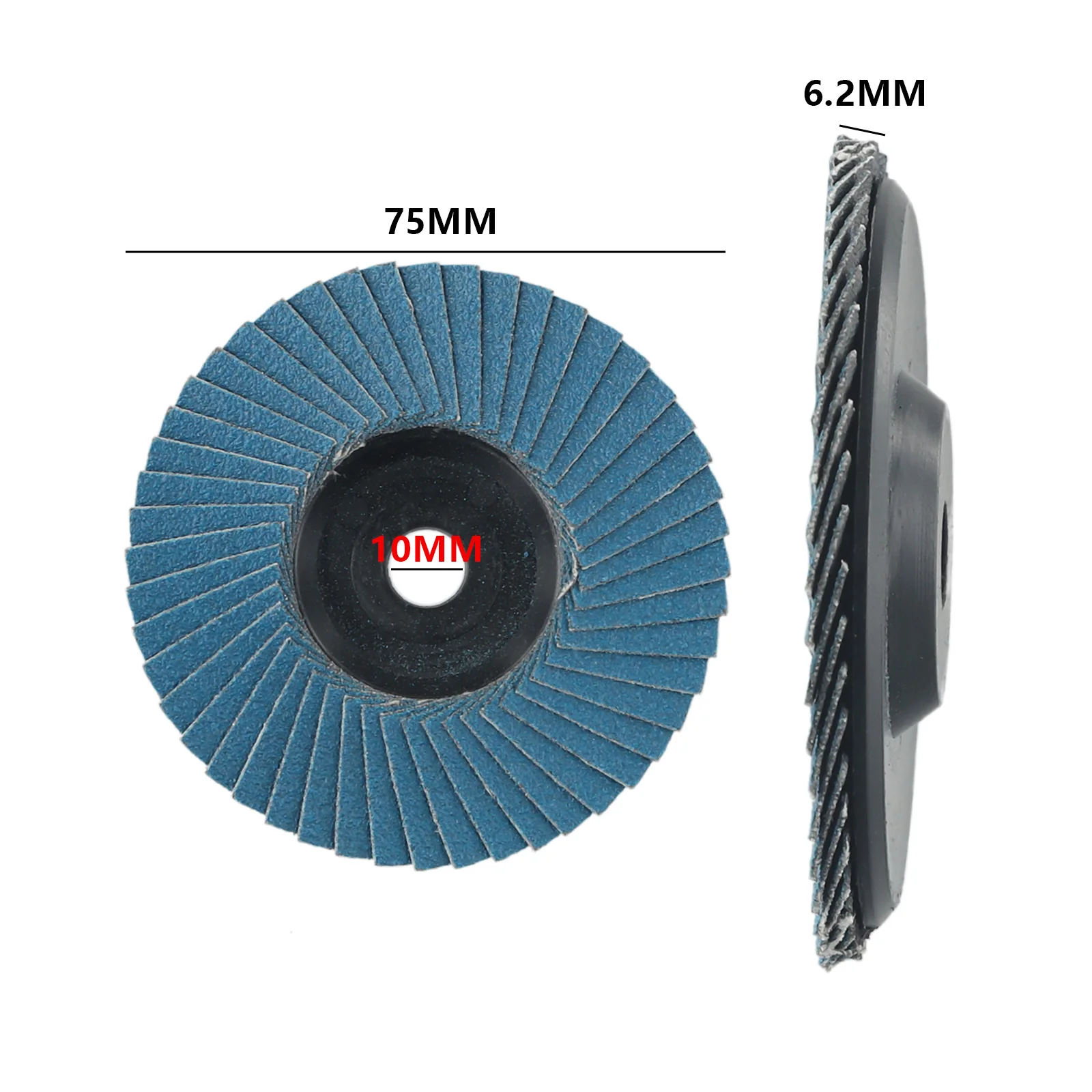 Imagem -02 - Flat Flap Lixar Disco Bore Grinding Wheels 120 Grit Polishing Pad para Rebarbadora Polisher Power Tools Parts 75 mm 10 mm Pcs