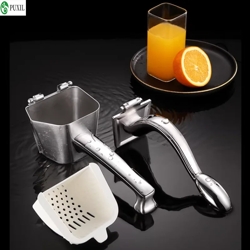

Прочная соковыжималка для лимонов из нержавеющей стали 304, ручная соковыжималка для цитрусовых и апельсинов, соковыжималка большой емкости, кухонный инструмент.