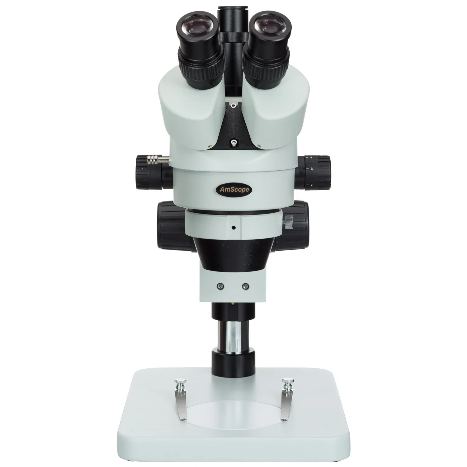AmScope 7X-45X Zoom Trinocular Stereo Kính Hiển Vi Với Bàn Cột Trụ Đứng