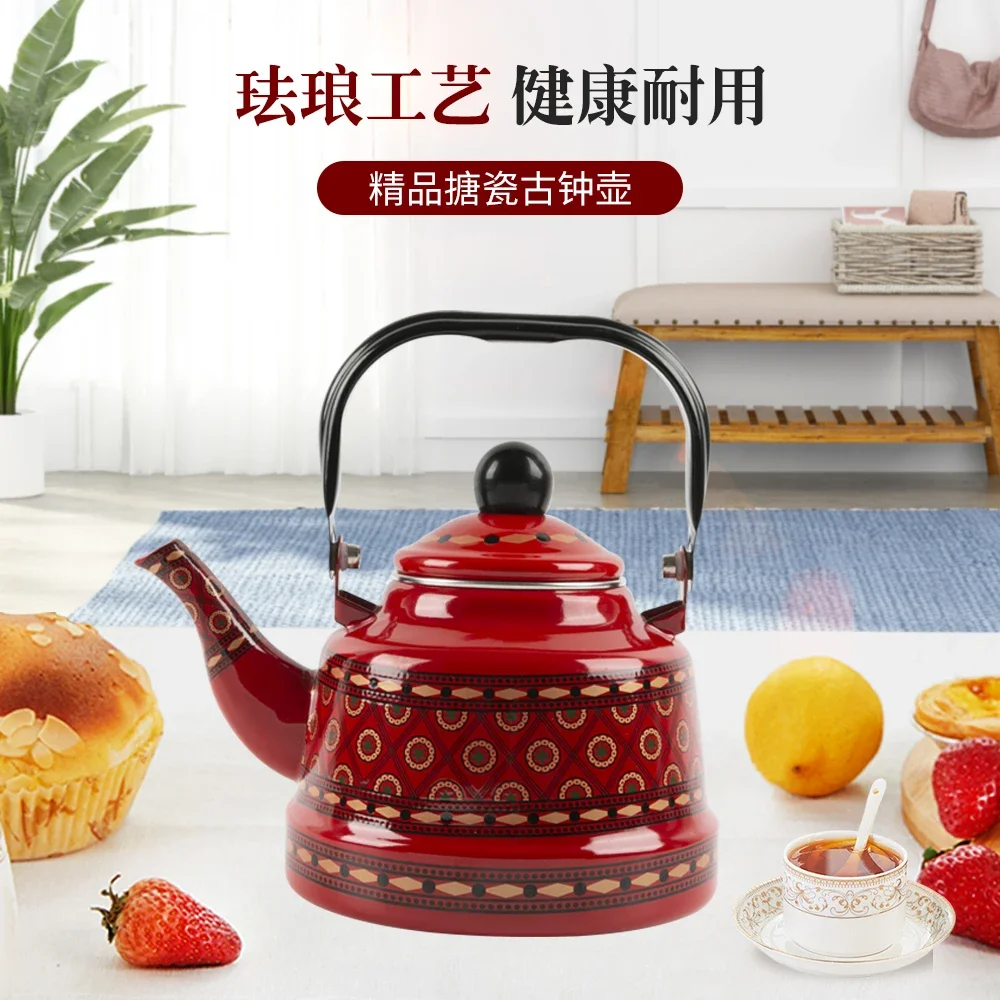 Foreign trade original enamel bright red enamel  kettle, coldtea kettle, induction cooker, gas fired enamel water