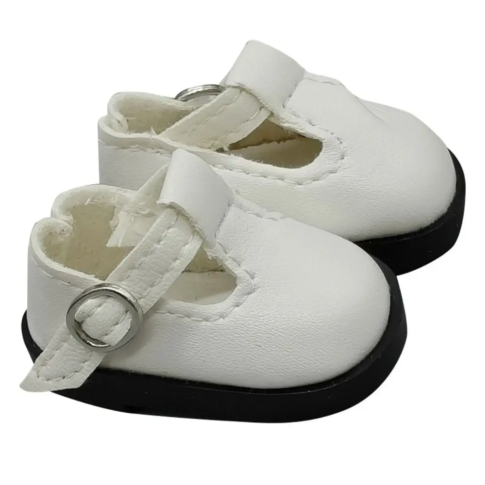 Mini Flat Bottomed Toy Shoes Leather Bottomed Glossy Leather Shoes 4.7cm X 2.5cm DIY Casual Shoes 1/6 Point Doll
