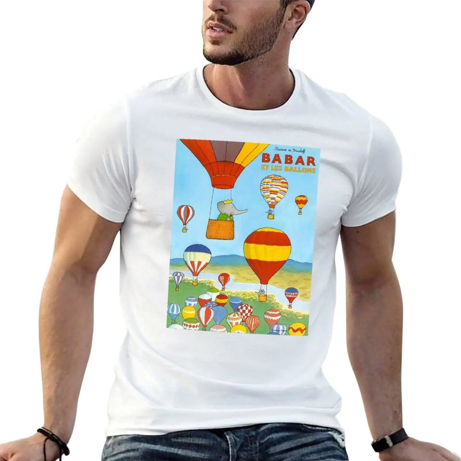 Babar et les ballons T-Shirt Fashion Casual Short Sleeve T-Shirt