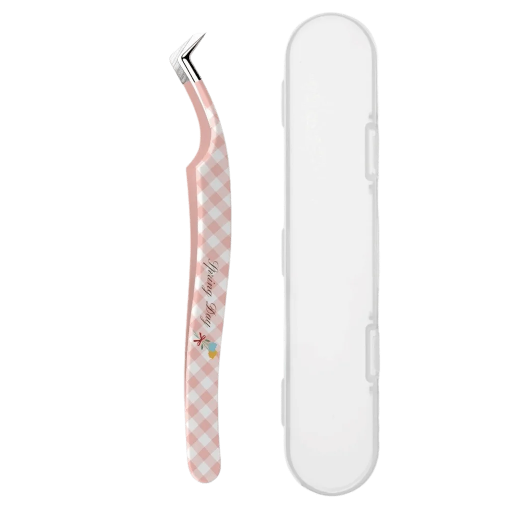 Stainless Steel Precision Tweezers Anti-static High Precision False Eyelash Tweezers Cartoon Pattern Universal Grip